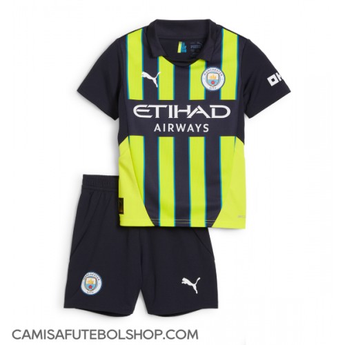 Camisa de time de futebol Manchester City Replicas 2º Equipamento Infantil 2024-25 Manga Curta (+ Calças curtas)